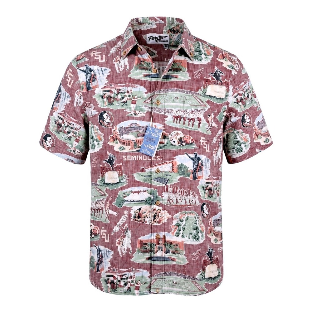 Reyn Spooner x FSU Florida State Seminoles Mens 2XL Garnet Hawaiian Shirt NEW